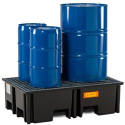 Palettenauffangwanne Cemo PE 220/2 mit Stahlgitterrost 11258