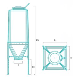 Silo en fibre de verre petite capacité 3 2